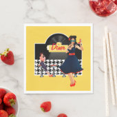 Diner geel zwart-wit, ingecheckt servet (Insitu)