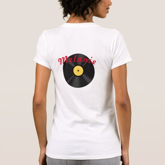 Diner geel zwart-wit, ingecheckt t-shirt (Achterkant)