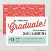 Diner Geïnspireerd Retro Typografie Graduation Par