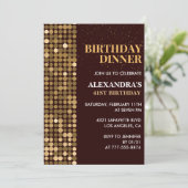 Diner Glitter Glam Zwart Goud 41e verjaardag Kaart (Staand voorkant)