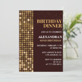 Diner Glitter Glam Zwart Goud 62e verjaardag Kaart (Staand voorkant)