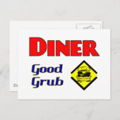 Diner Good Grub Hamburger Restaurant Art Briefkaart (Voorkant / Achterkant)