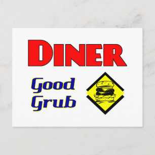 Diner Good Grub Hamburger Restaurant Art Briefkaart