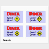 Diner Good Grub Hamburger Restaurant Art Rechthoekige Sticker (Vel)