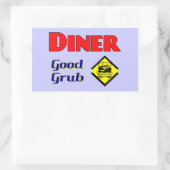 Diner Good Grub Hamburger Restaurant Art Rechthoekige Sticker (Tas)