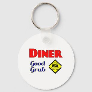 Diner Good Grub Hamburger Restaurant Art Sleutelhanger