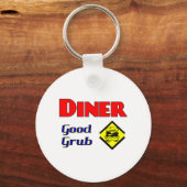 Diner Good Grub Hamburger Restaurant Art Sleutelhanger (Voorkant)