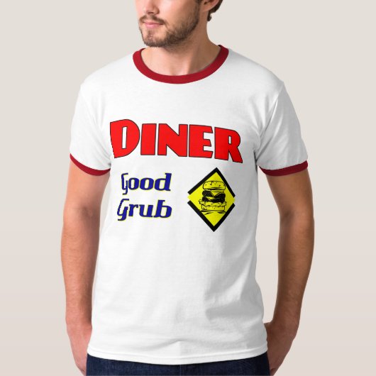 Diner Good Grub Hamburger Restaurant Art T-shirt (Voorkant)