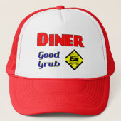 Diner Good Grub Hamburger Restaurant Art Trucker Pet (Voorkant)