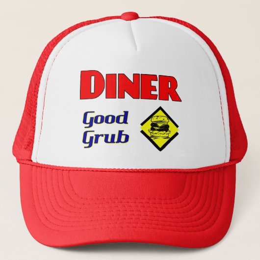 Diner Good Grub Hamburger Restaurant Art Trucker Pet (Voorkant)