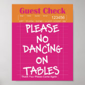 Diner Guest Check Funny Kitchen Decor Wall Art  Poster (Voorkant)