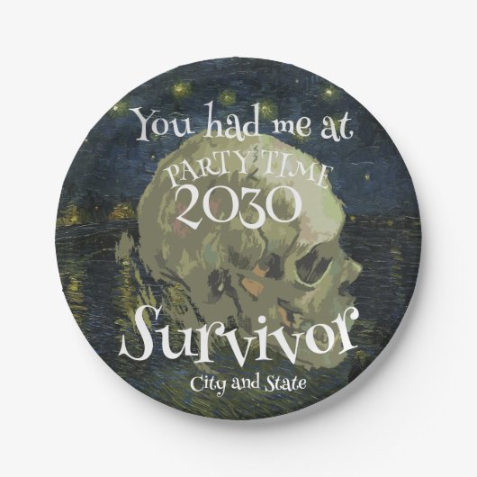 Diner Happy Hour Meisjes Nacht Uit 2024 Wijn Papieren Bordje (Voorkant)