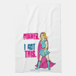 Diner. Ik heb dit. Blonde Comic Book Girl Hero Theedoek