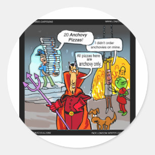 Diner in de hel Grappige cadeaus T-shirts Kaarten  Ronde Sticker