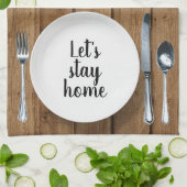 Diner instelling op eikenhout theedoek (Gevouwen)