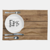 Diner instelling op eikenhout theedoek (Horizontaal)