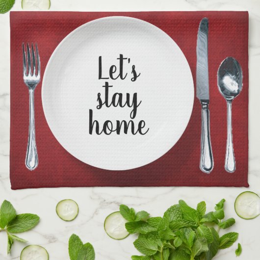 Diner instelling op rood theedoek (Gevouwen)