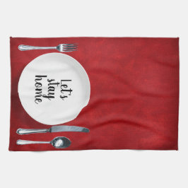 Diner instelling op rood theedoek