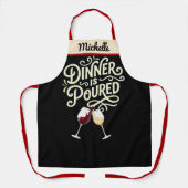 Diner is Overgooier - Gepersonaliseerd Wijn Cadeau Schort (Voorkant)