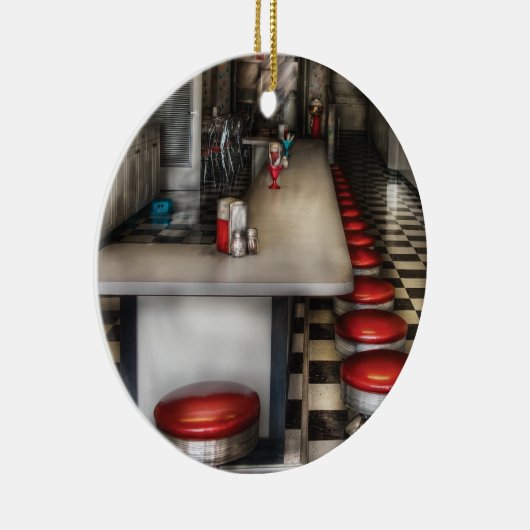 Diner - jaren '50 - De Ice Cream Parlor Keramisch Ornament (Rechts)