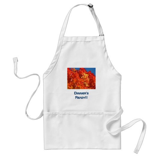 Diner klaar! schorten Oranje Herfst Bladeren (Voorkant)