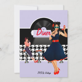 Diner lavender, 1950, zwart-wit, ingecheckt kaart