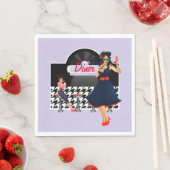 Diner lavender uit de jaren 1950, zwart-wit, ingec servet (Insitu)