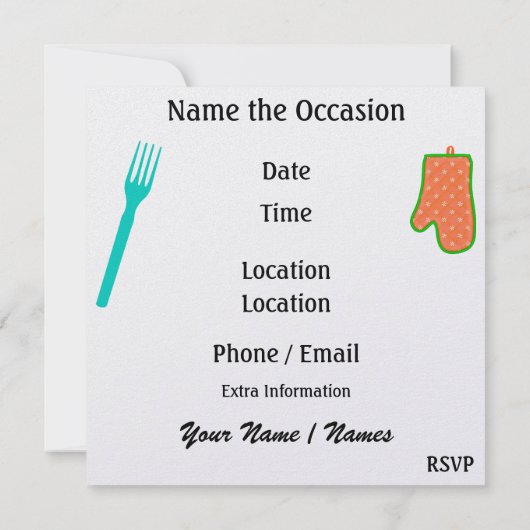 Diner / Lunch / BBQ - SRF Kaart (Achterkant)