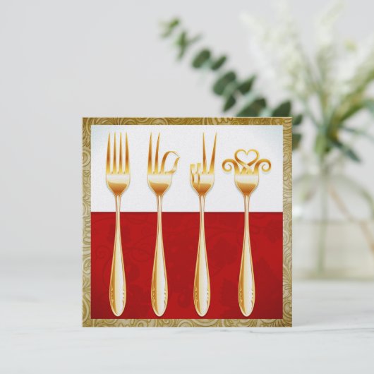 Diner / Lunch / Brunch Uitnodiging (Staand voorkant)