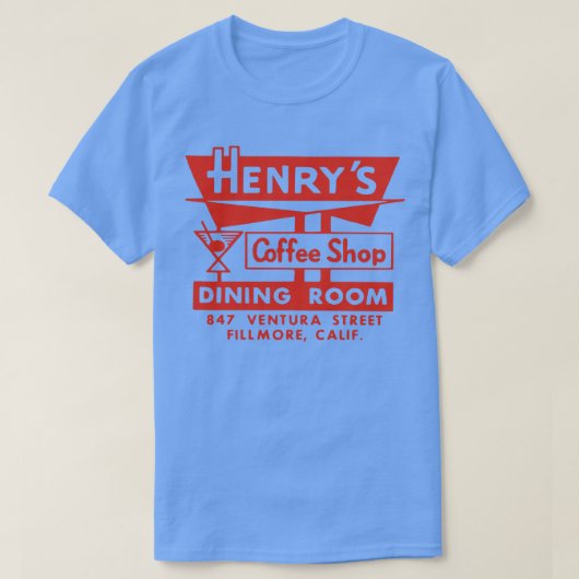  Diner Matchbook Henrys Koffiewinkel Fillmor T-shirt (Design voorkant)