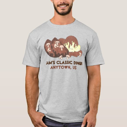 Diner Meatloaf Food Gepersonaliseerd Restaurantsta T-shirt (Voorkant)