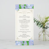 Diner Menu Blauw Hydrangea Kant Floral Formal (Staand voorkant)