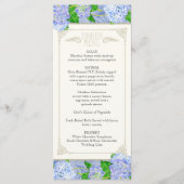 Diner Menu Blauw Hydrangea Kant Floral Formal (Voorkant)