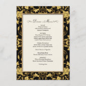 Diner Menu Bloemen Damast Glitter Formele Bruiloft (Voorkant)
