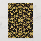 Diner Menu Bloemen Damast Glitter Formele Bruiloft (Achterkant)