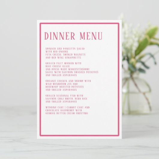 Diner Menu Eenvoudig Modern Bold Hexagon Geometris (Staand voorkant)