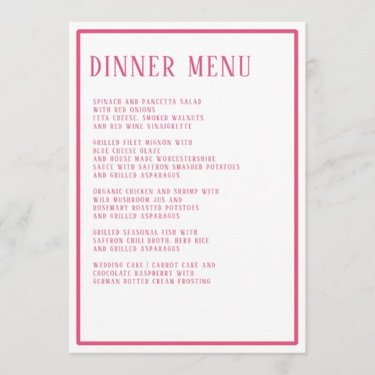 Diner Menu Eenvoudig Modern Bold Hexagon Geometris (Voorkant)
