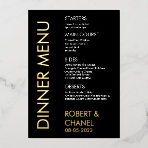 Diner Menu Folie Uitnodiging