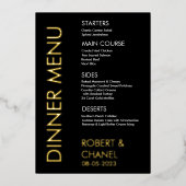 Diner Menu Folie Uitnodiging (Voorkant)