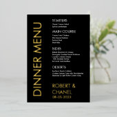 Diner Menu Folie Uitnodiging (Staand Voorkant)