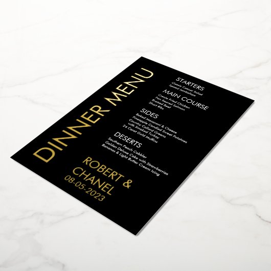 Diner Menu Folie Uitnodiging (Gedraaid)