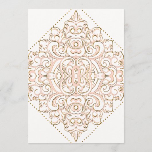 Diner Menu Formele Elegante Lace Scroll Swirl (Achterkant)