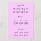 diner menu kaart, damast (Achterkant)