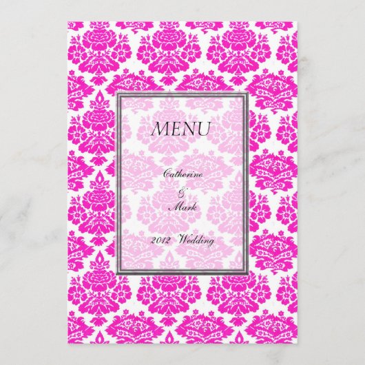 diner menu kaart, damast (Voorkant)