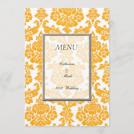 diner menu kaart, damast (Voorkant)