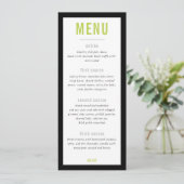 DINER MENU modern metalen rooster limoen zwart (Staand voorkant)