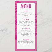 DINER MENU modern sierlijk bloemig  roze (Voorkant)