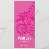 DINER MENU modern sierlijk bloemig  roze (Achterkant)