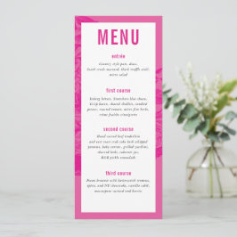 DINER MENU modern sierlijk bloemig  roze