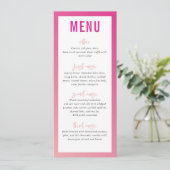 DINER MENU modern star roze ombre gradient (Staand voorkant)